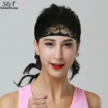 Для слоев Кружевная повязка на голову двойной Спортивные Тренировки Йога Multi Функция