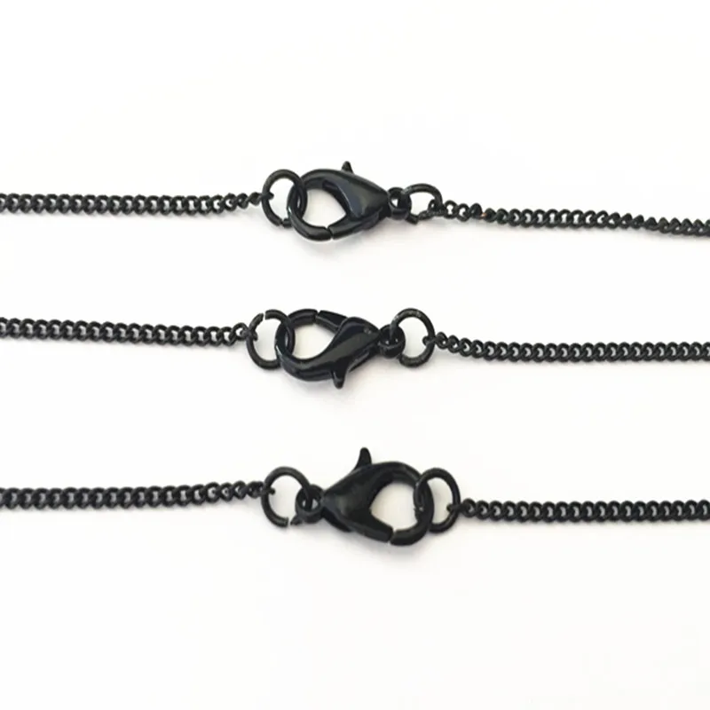 Buy 5 pcs/lot 19inch black color chain necklace with