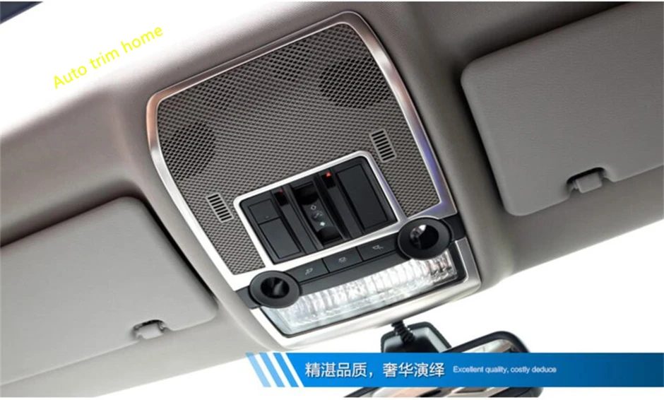 

For BMW X5 E70 2009 - 2013 / X6 E71 2010 - 2014 Stainless Steel Front Roof Reading Light Lamp Stickers Frame Cover Trim 2 Piece