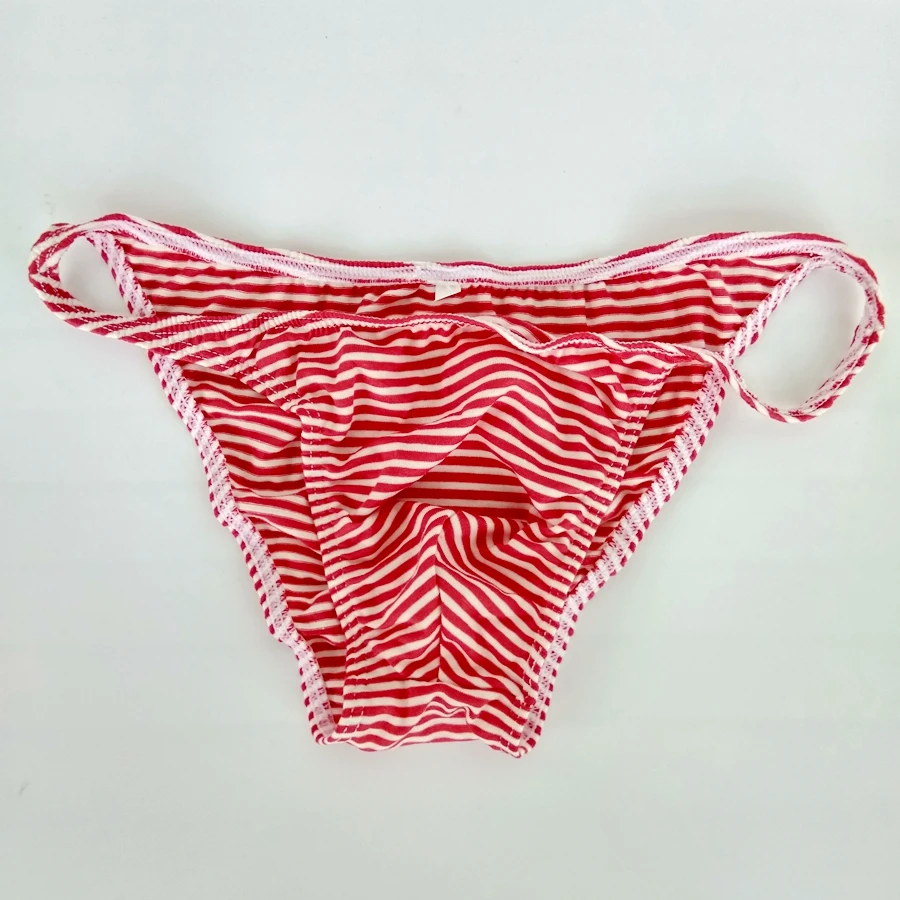 

Mens String Bikini Stripe Jersy Poly/Cotton/Spandex Narrow Waist