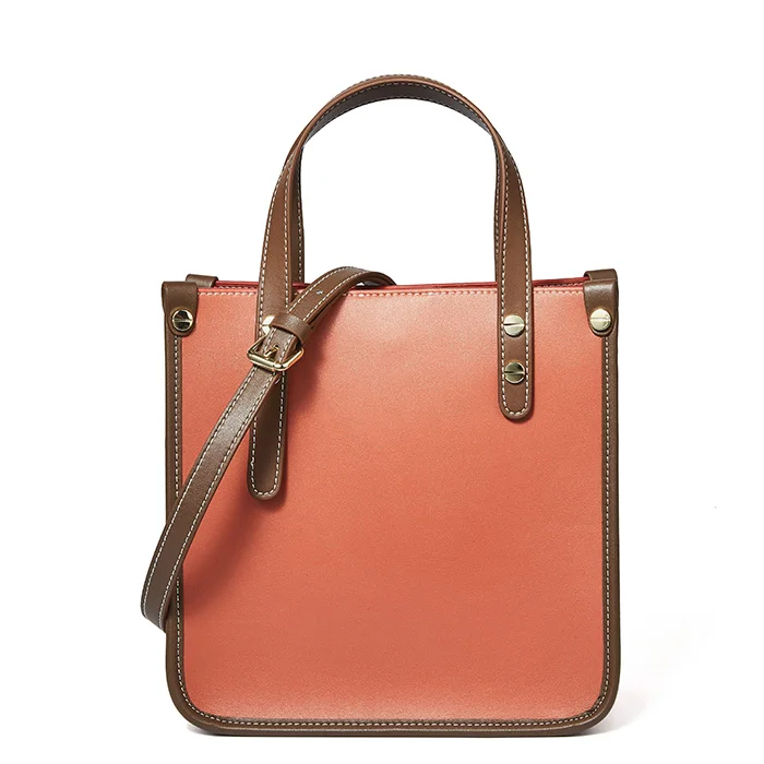 Qiwang женские сумки через плечо модная сумка на плечо квадратная сумка из натуральной кожи с верхней ручкой женские сумки из воловьей кожи Маленькая сумка-тоут - Цвет: light brown