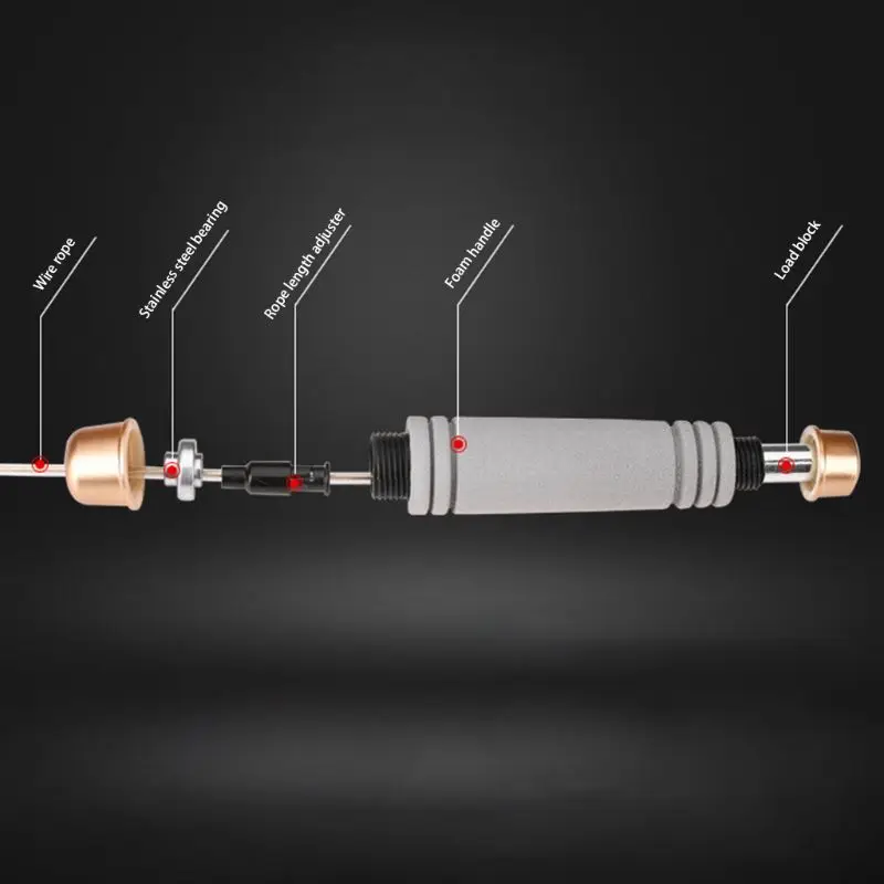 Скакалка пластиковая ручка Нескользящая Удобная пенопластовая Подушка быстрая скорость стальная проволочная веревка Скакалка для