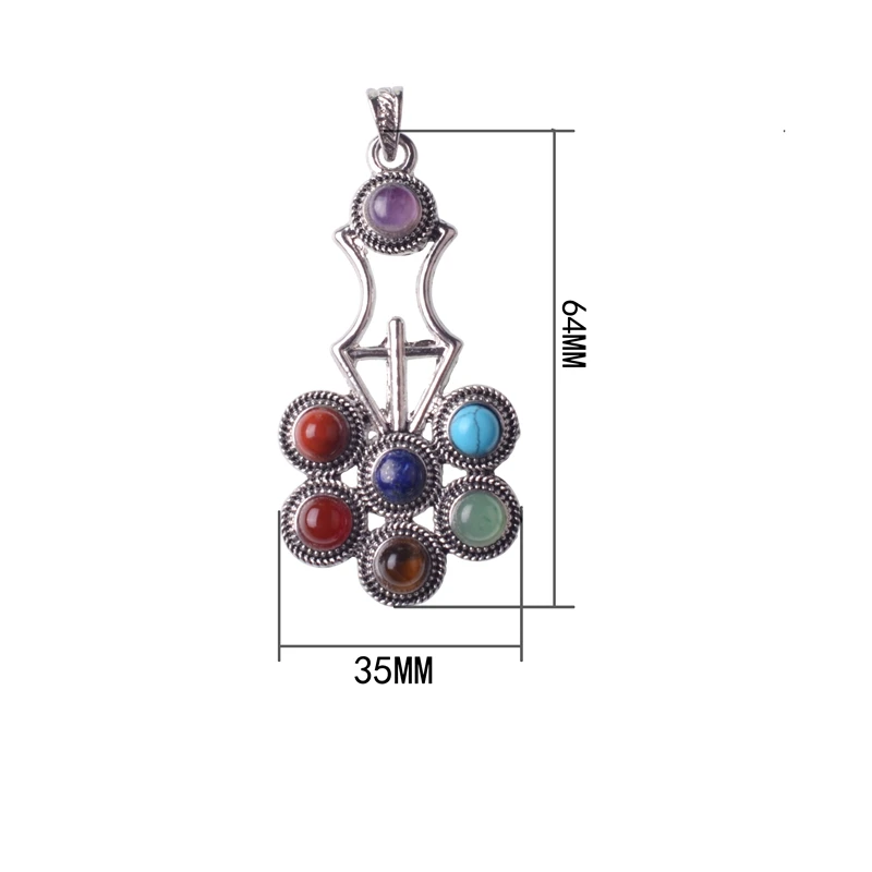 SEVENSTONE натуральный 7 чакра камень Йога Бохо прибытие цветок жизни Подвески символ рейки здоровье подвеска, амулет, ожерелье ювелирные изделия