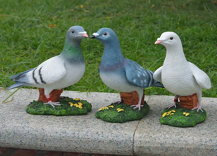 24*16*22cm animal garden sculptures resin doves home crafts ornaments