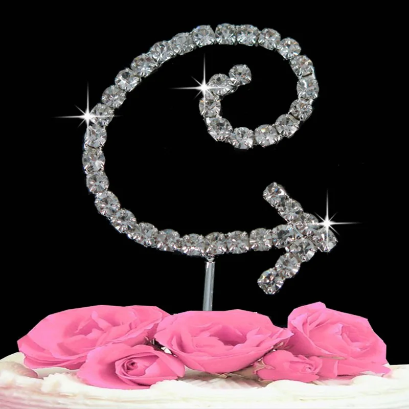 Шт. 1 шт. Свадебные украшения день рождения верхушка для торта буквы Кристалл Diamante Горный Хрусталь юбилей Свадебные украшения ремесла - Цвет: 8