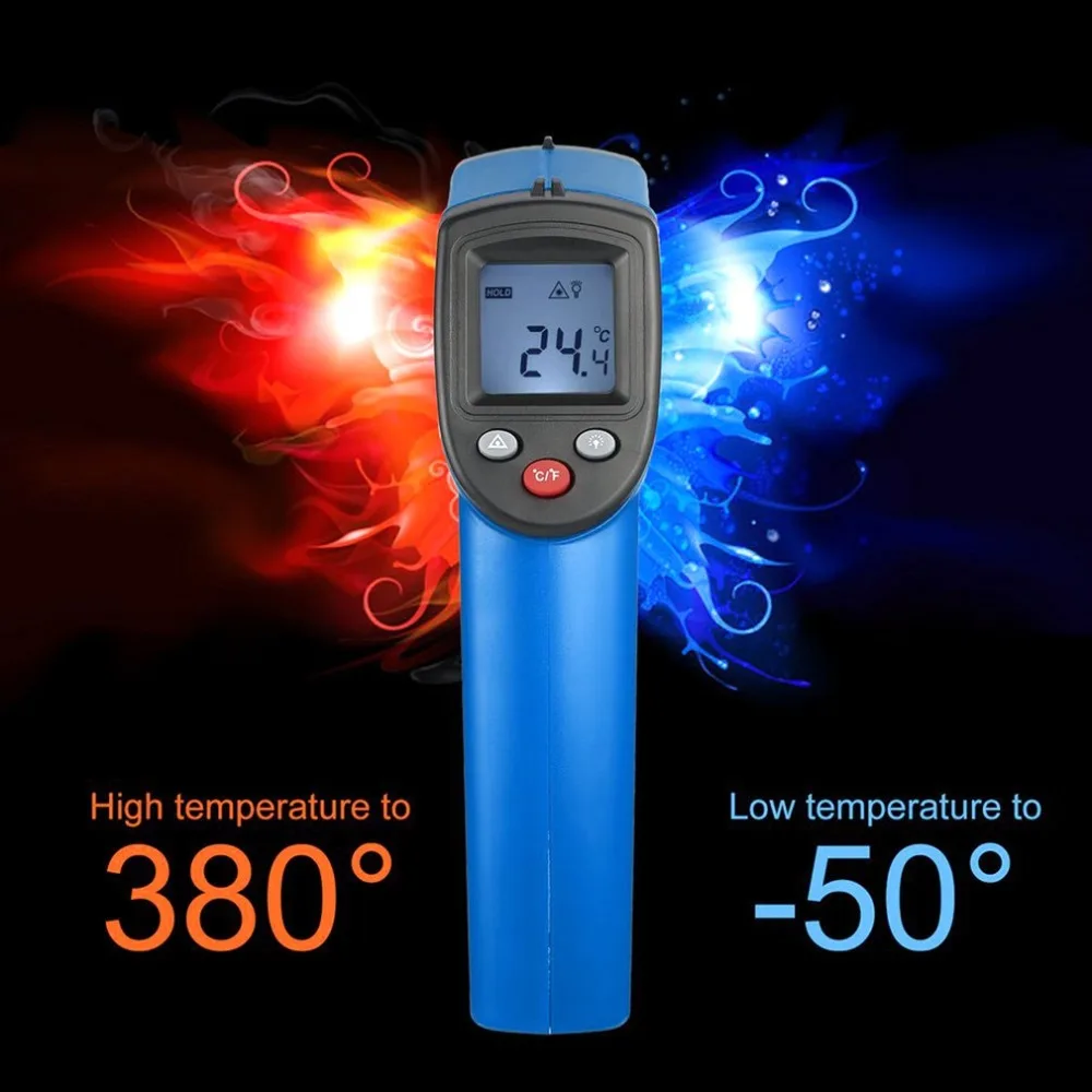 Инфракрасный термометр Бесконтактный цифровой ЖК-пистолет ИК лазерная точка тепловая инфракрасная температура изображения ручной измеритель пирометр