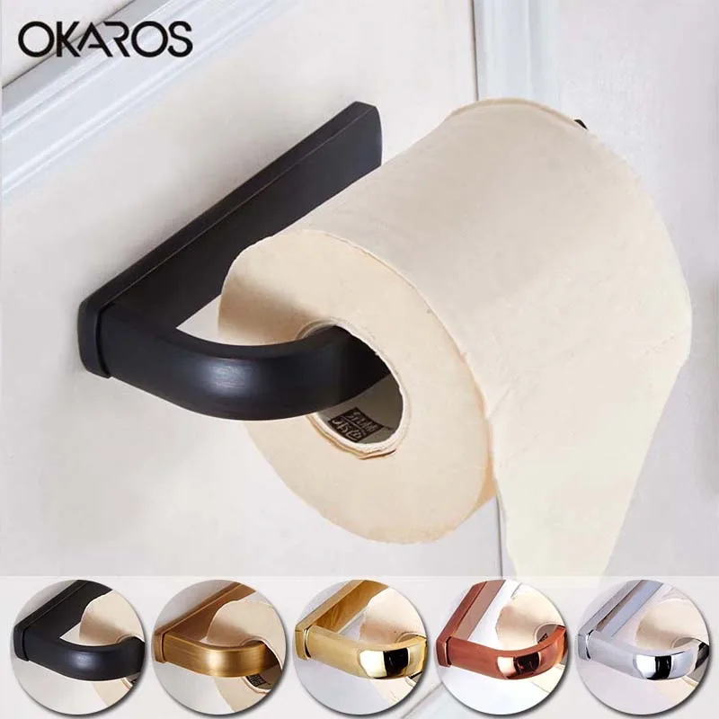 Okarosトイレットペーパーロールホルダー固体真鍮トイレットペーパーボックス紙クローム/ゴールド/ブロンズ/オイルrunbbed仕上げ浴室