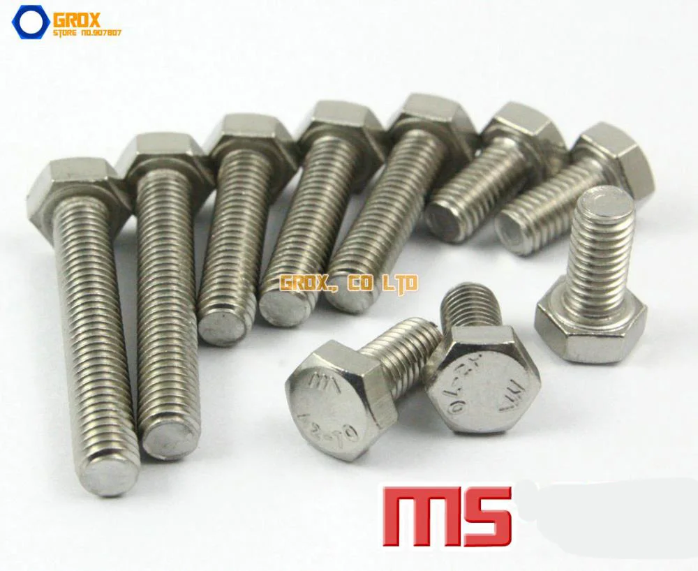 

M5 304 Stainless Steel Hexagon Head Set Screw Fully Threaded Bolt