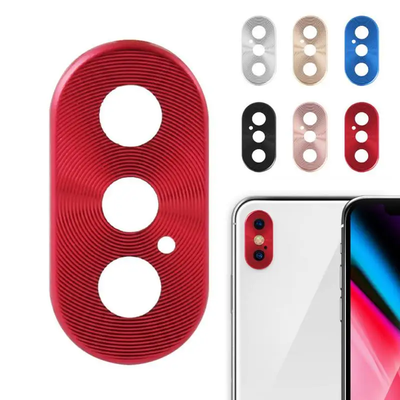 Luxury Rear Camera Guard Circle Metal Lens Case Cover Ring Bumper full Protection For iPhone X lens Ring Accessories