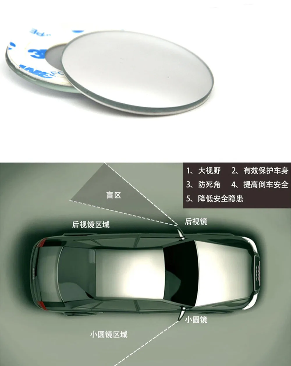 Автомобильный 360 широкоугольный круговой выпуклые зеркала и добавит позитива вашей поездке, слепой маленькое круглое зеркало для peugeot 206 207 208 301 307 308 407 2008 3008 4008