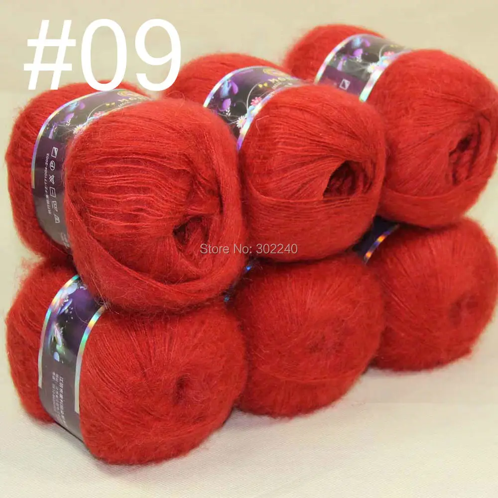 Lot of 6 balls MOHAIR 50 Angora goats Cashmere 50 silk hand Yarn
