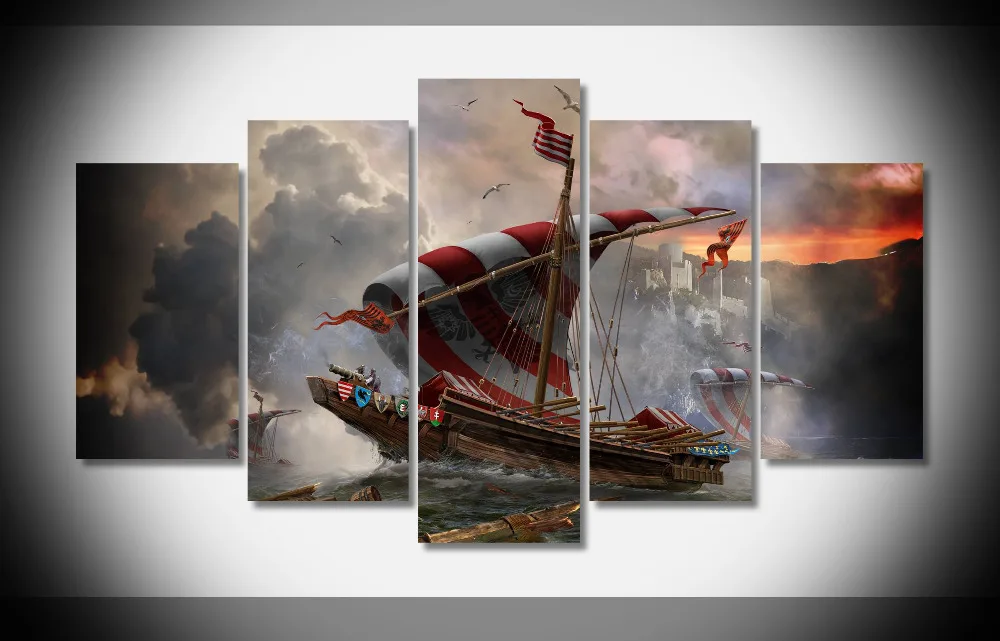 

6695 hungarian galley karpatia battle Poster Framed Gallery wrap art print home wall decor wall picture Already to hang digital