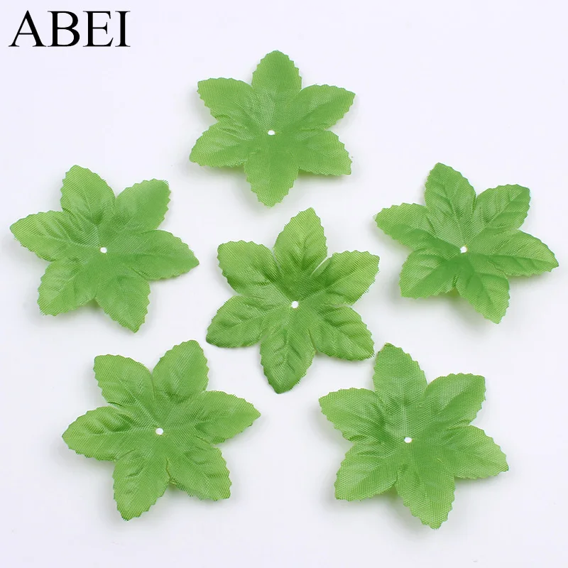 

100pcs/lot Green Flower Leaf Artificial Silk Leaves For Wedding Party Home Decoration DIY Christmas Wreath Garland Fake Leaf