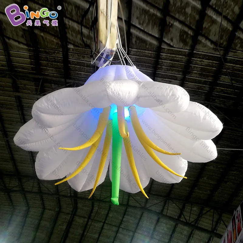 Индивидуальный 1,5 м большой надувной цветок лилии украшение светодио дный LED белый цветок лилии надувные игрушки
