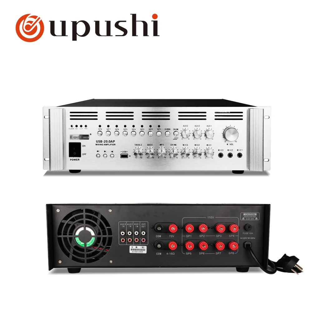 2000W Big Power Amplifier For Audio System Public Address System 8 Zone Volume Control