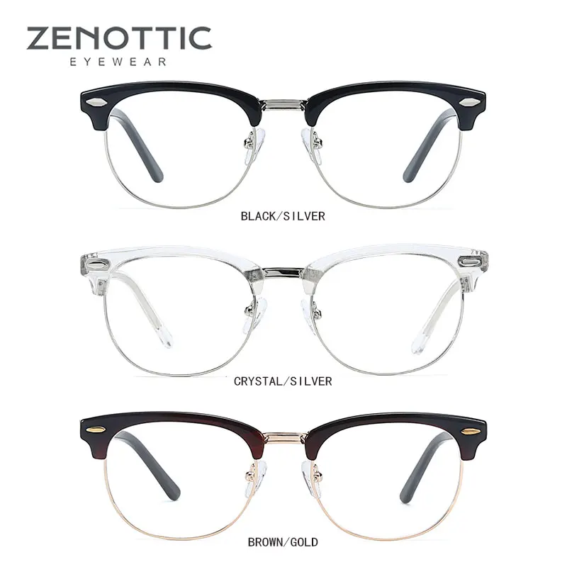 Zenotic пластиковые полуоправы очки унисекс модные для дальнозоркости фотохромные