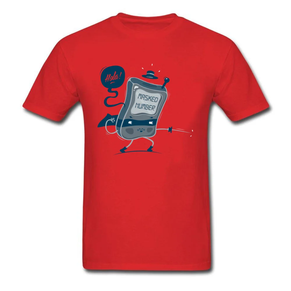 Masked Number Family Tops Tees Short Sleeve for Men 100% Cotton Summer Crew Neck Top T-shirts Design Tops Shirts Fashionable Masked Number red