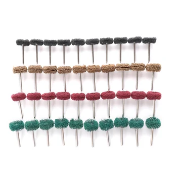 

40pcs/lot Abrasive Nylon Scouring Brush Fiber Grinding Sanding Head Buffing Polishing Wheel For Dremel Grinding Tools
