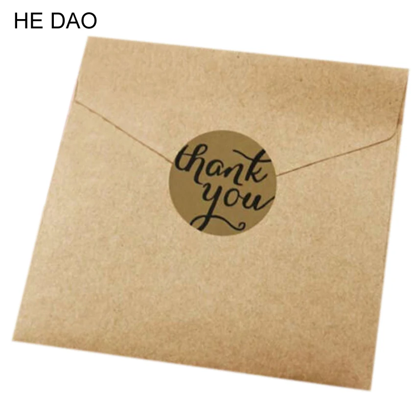 

102 Pcs Candy Paper Tags Thank You Self Adhesive Stickers Kraft Label Sticker Diameter 3cm For DIY Hand Made Gift Cake Stickers