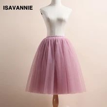 Лиловый 65 см пышные 5 слоев Тюлевая юбка плиссированные юбки Юбки для женщин женские эластичные пояса Faldas высокая талия миди по колено плюс Saia jupe