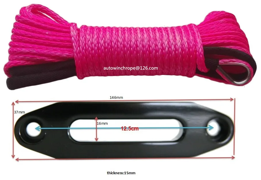 Розовый 5 мм * 15 м трос лебедки добавить черный лебедка Fairlead, синтетический трос лебедки, 12 Пле 3/16 "лодка трос лебедки для авто Запчасти