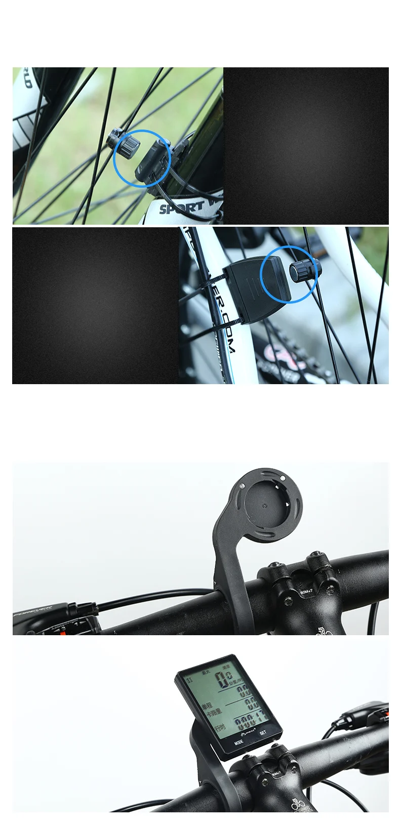 Велосипедный беспроводной компьютер Спидометр Одометр непромокаемый 2,8 ''экран Велосипедный компьютер велосипед измеряемая температура секундомер