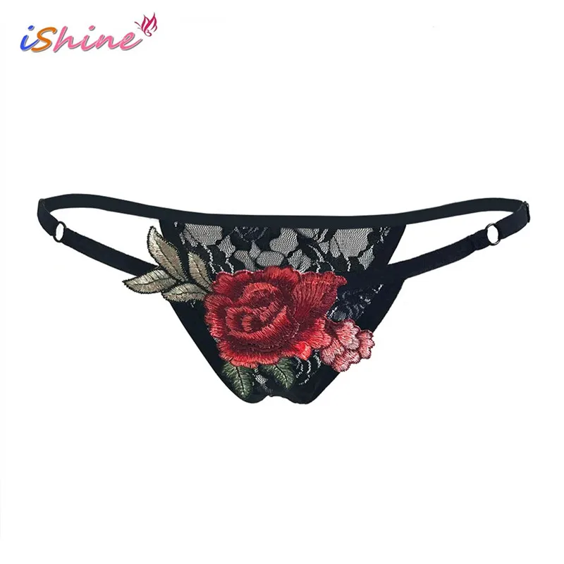 iShine culotte femme sexy Rose Embroidery Underwear for Women Sexy