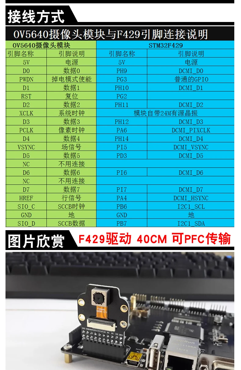 OV56405 млн модуль камеры с непрерывным автофокусом STM32F429 драйвер