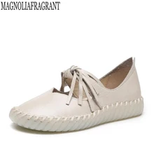 Ручной Eather Обувь Повседневное женская обувь модная обувь на платформе Туфли без каблуков Мокасины дизайн удобная кисточка повседневная обувь K710