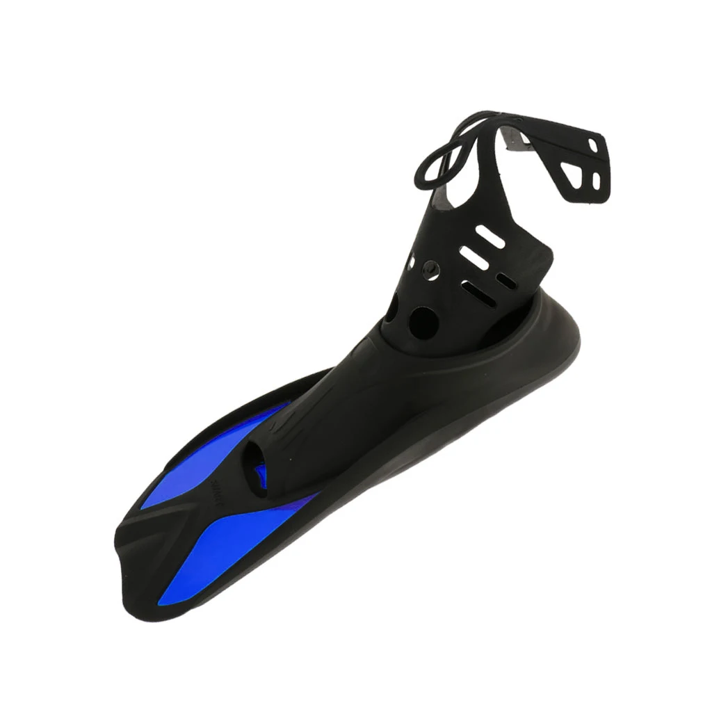 Kid Adult Full Foot Short Fins Scuba Diving Swim Training Flippers Blue L