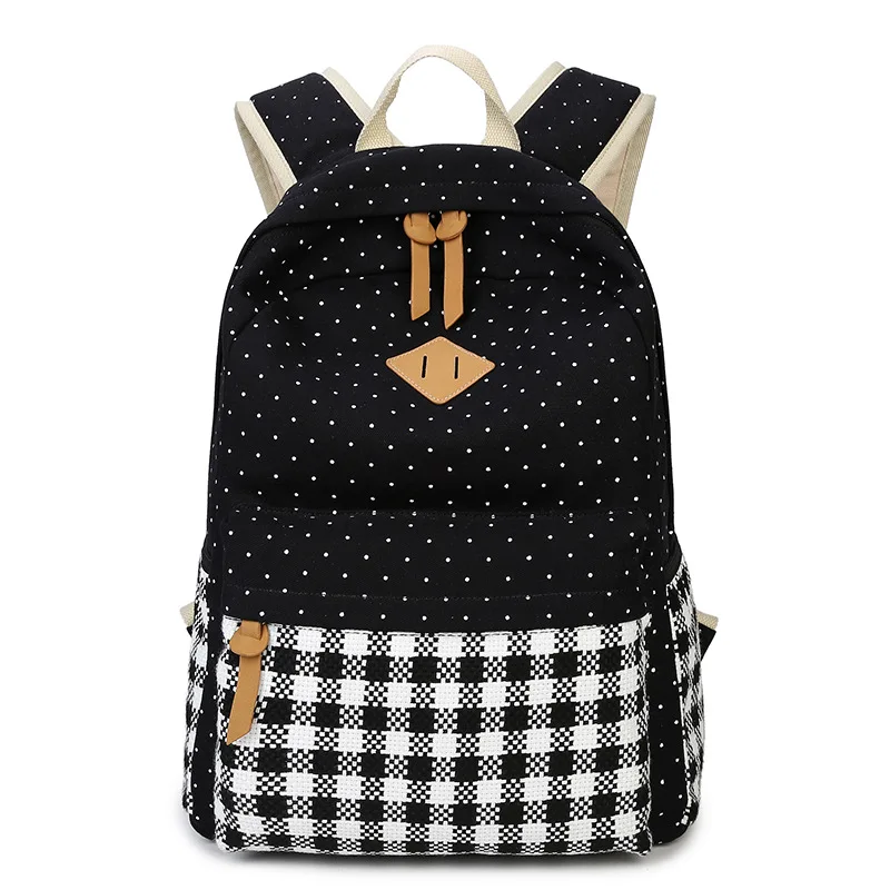 

2018 Fashion dotted printing backpack korean style backpack women 16 inch travel laptop back pack school bags for teenagers