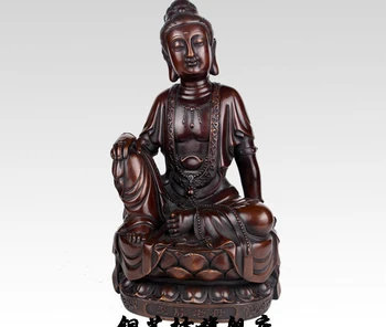 

14" China Buddhism Waibo Mother Kwan-yin Guanyin Buddha Bronze Statue
