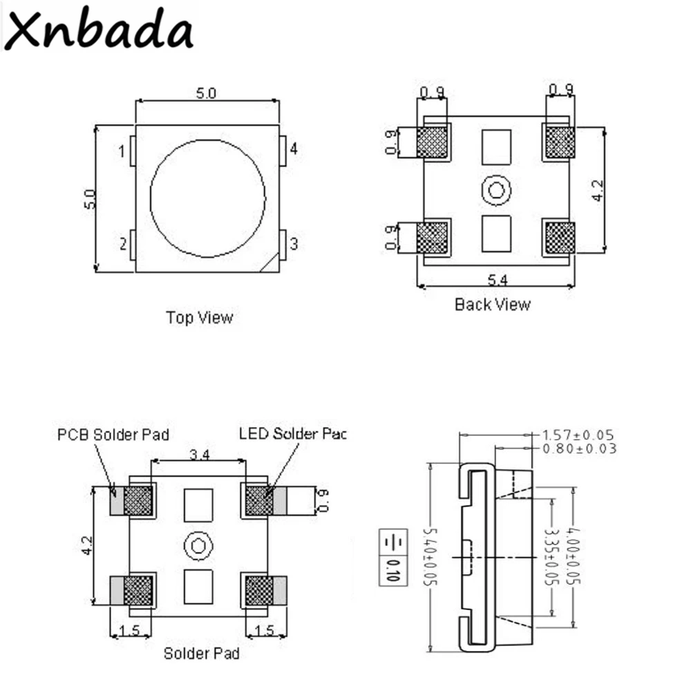 5000 шт. WS2812B(4Pin) светодиодный чип WS2812 индивидуально адресуемый с WS2811 IC встроенный 5050SMD черная версия DC5V