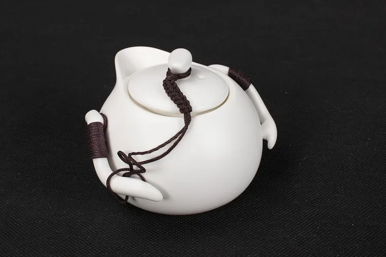 Настоящая керамика, чайный набор, чайный горшок, китайский чайный набор, чайный набор кунг-фу, чайник из двух чашек белого цвета