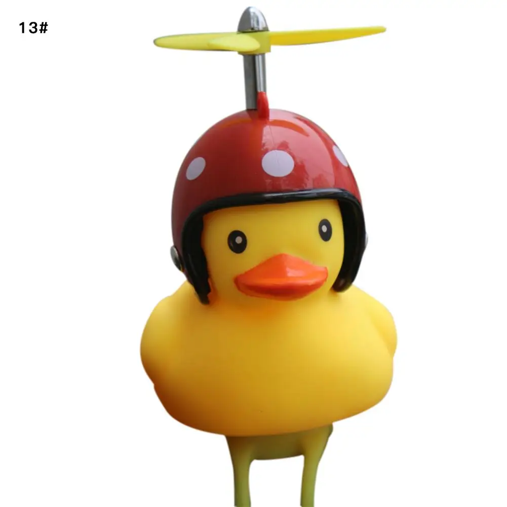 Discount Lovely Cute Duck Bicycle Ring Bell Mountain Bike Handlebar Cartoon Bike Lights Bell Squeeze Helmet Horn Lamp For Children Adults 6