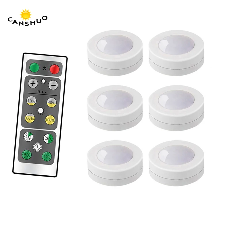 

Wireless Dimmable Touch Sensor LED Under Kitchen Cabinets lights LED Puck Lights For Close Wardrobe Stair Hallway Night lamps