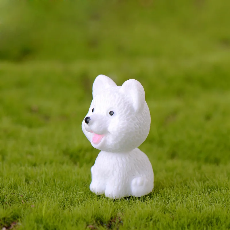 Мини-фигурка собаки щенка мультяшная модель животных из смолы для домашнего декора миниатюрные сказочные садовые аксессуары для украшения торта - Цвет: No.3