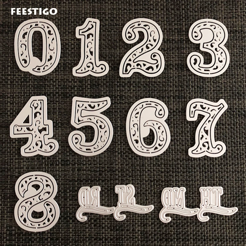 

1 Set Number Metal Cutting Dies Stencil Scrapbooking Embossing Card Craft Anniversary Birthday Valentine's Day Number Cut Dies
