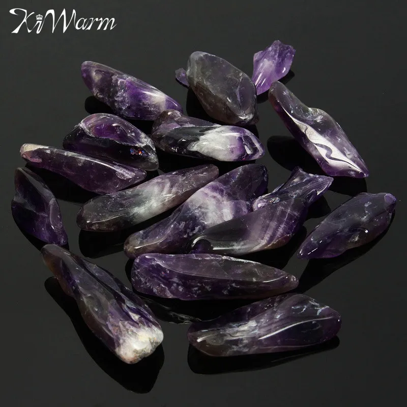 

KiWarm 50g Natural Rough Purple Quartz Crystal Healing Stone Amethyst Point Specimen Minerals for Fish Tank Home Decor Gift