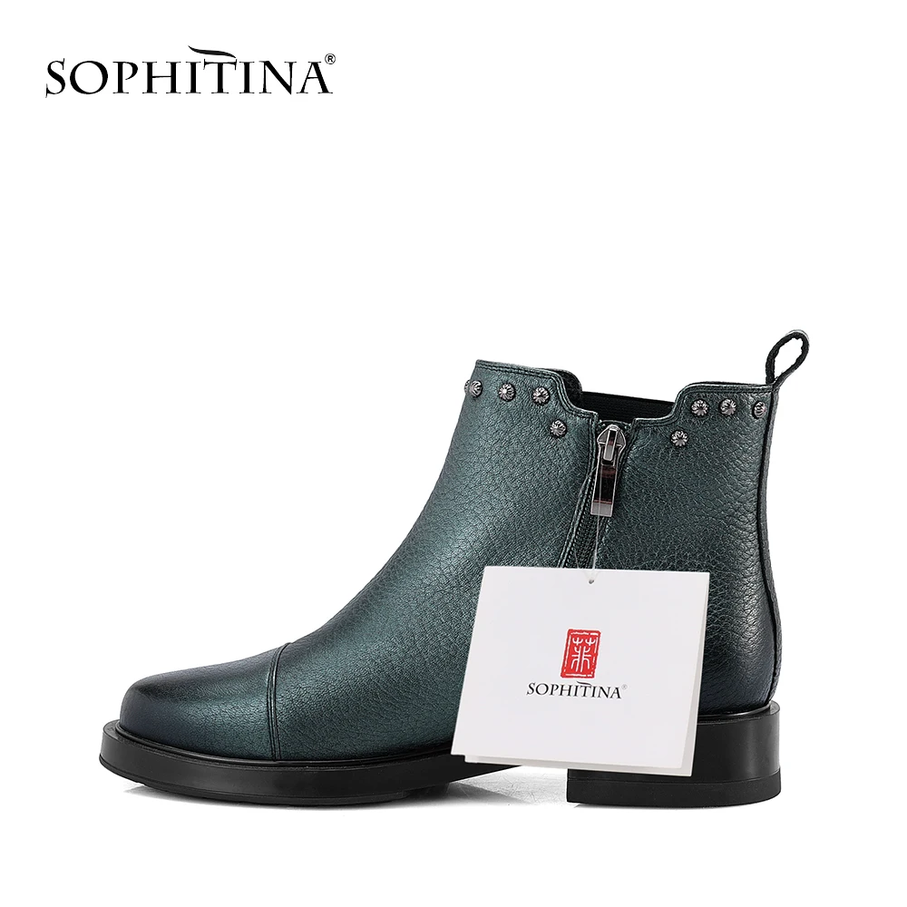 SOPHITINA/ботильоны на молнии Новинка 2019 года модная женская обувь из натуральной