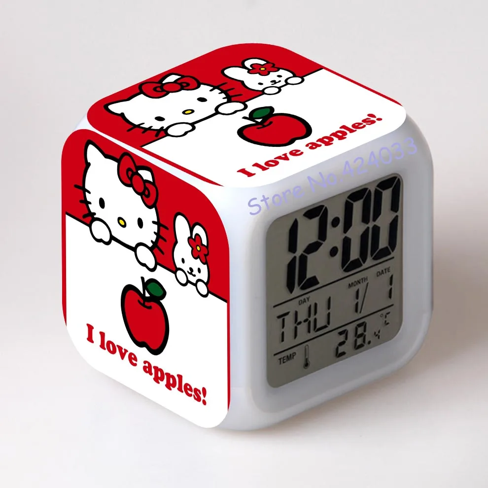 New Glow Color Change Led Alarm Clock Calendar Temperature Desktop