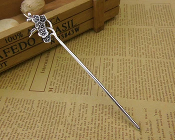

Women's Flower Plum Blossom Hair Pin Hair Stick 925 Sterling Silver