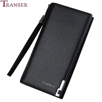

Transer New Luxury Men Long Bifold Business Leather With Zipper Wallet Money Card Holder Coin Bag Purse A1030