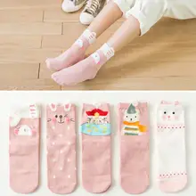 Осень-зима новые из пряжи с пером объёмные носки женские мультфильм колледжа ветер носки девушки хлопок носки женщины