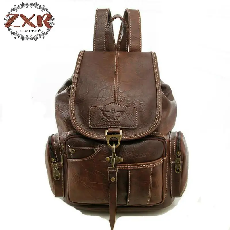 

Women Backpack Pu Leather Backpacks For Girls Teenagers School Bag Casual Retro Ladies Shoulder Bag Large Backpack