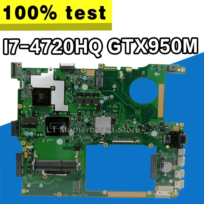 

N751JX Laptop motherboard for ASUS N751JX N751JK N751J N751J Test original mainboard LVDS/EDP I7-4720HQ GTX950M-4G
