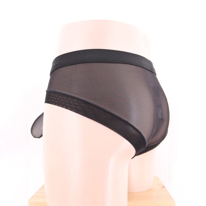 Manview Men Sexy Briefs Male Transparent Gauze Underwear Low-waist Gay Sexy Penis Sleeve Pouch Underpant Male panties M18720