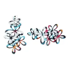 DoreenBeads Железный сплав покраска пустотелая Цветочная подвеска многоцветный филигранный богемский драгоценный камень 29 мм(1 1/") x 18 мм(6/8") 10 шт