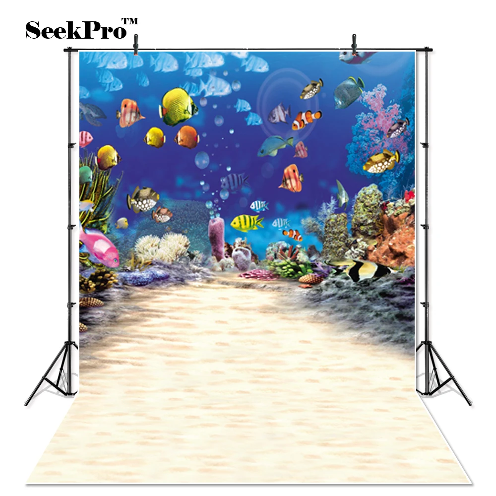 SeekPro виниловый синий под водой морские рыбы Коралл дети фотография фон для