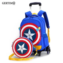 Rolling School Backpacks Girls And Boys Trolley Bags School Bag Wheels Backpack Schoolbag Teenage Girl Bookbag Mochila Bolsos hot style 3 wheels palou student trolley schoolbag fashion shoulder casual bag letter zipper removable backpack girl bookbag